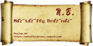 Mátéffy Brúnó névjegykártya